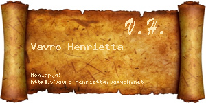 Vavro Henrietta névjegykártya